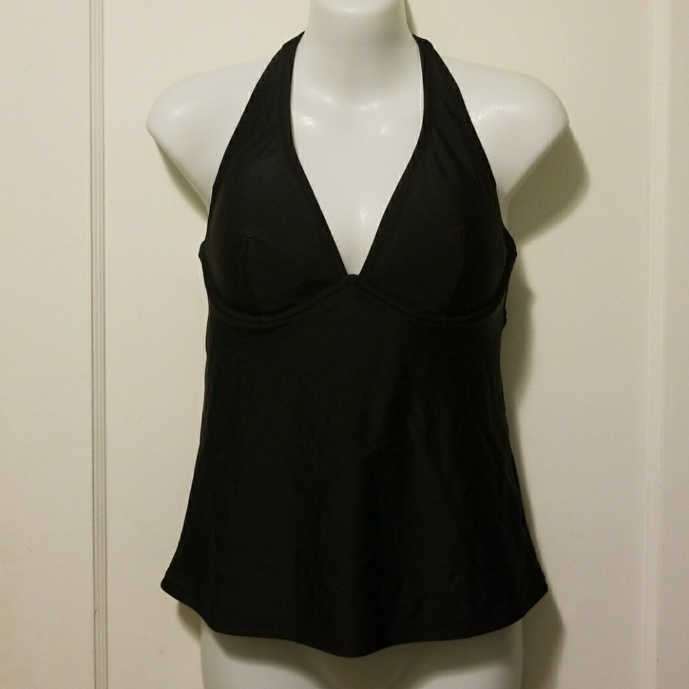 Black Halter Swimsuit Top
